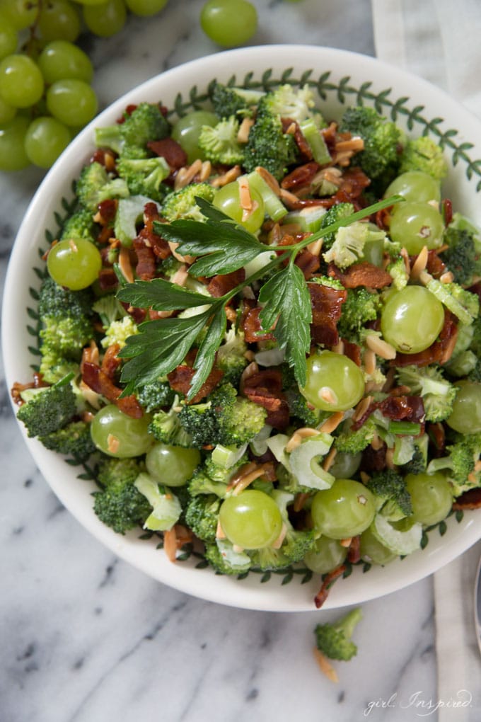 Broccoli Grape Salad - this version is light and creamy and the absolute best broccoli salad out there!