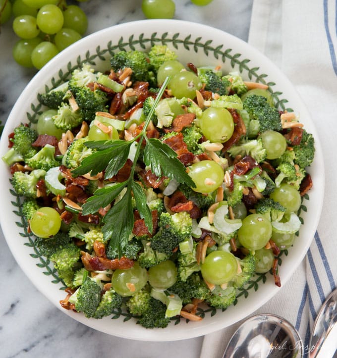 Broccoli Grape Salad - this version is light and creamy and the absolute best broccoli salad out there!