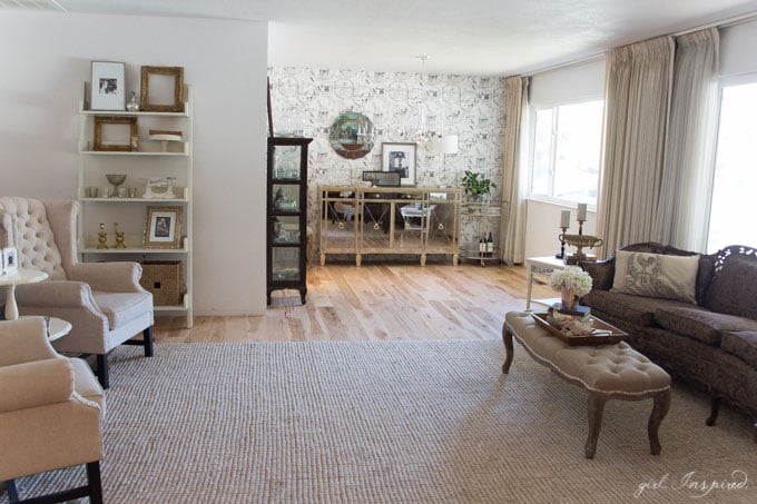 Rustic Hickory Hardwood Flooring - gorgeous floors for the main living areas of the house. Loaded with character and upscale beauty - what an improvement over the orange carpet!