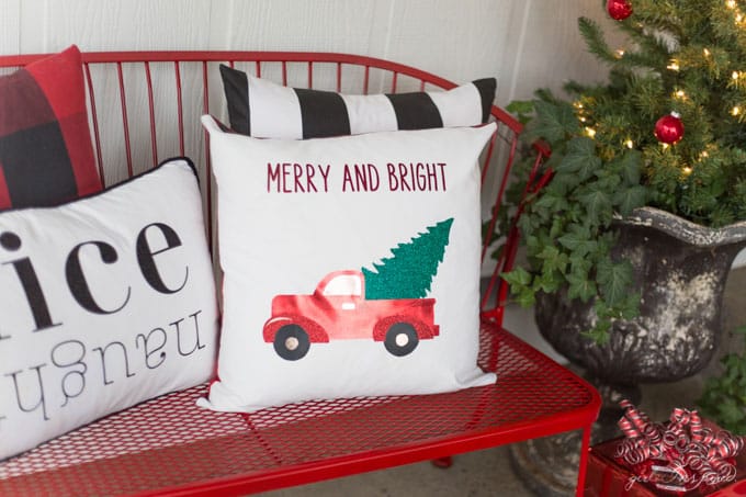 Christmas Truck With Trees Custom Pillow or Cover, Truck Pillow