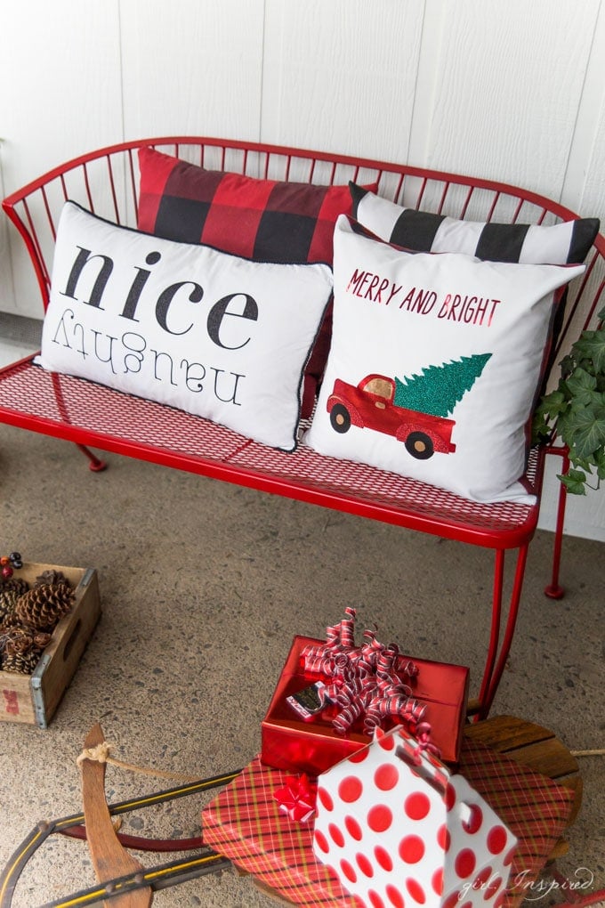 Create these festive and beautiful Christmas pillows with custom iron-on designs.