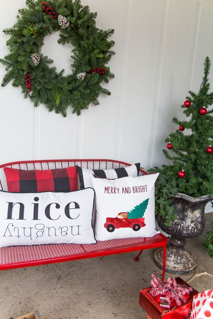 Create these festive and beautiful Christmas pillows with custom iron-on designs.