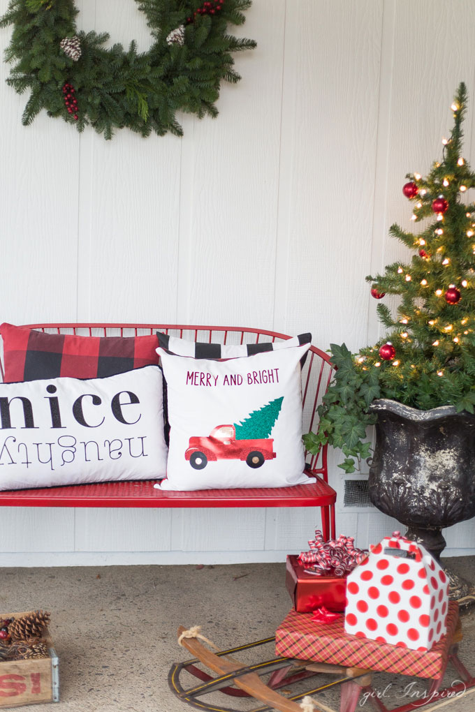 Create these festive and beautiful Christmas pillows with custom iron-on designs.