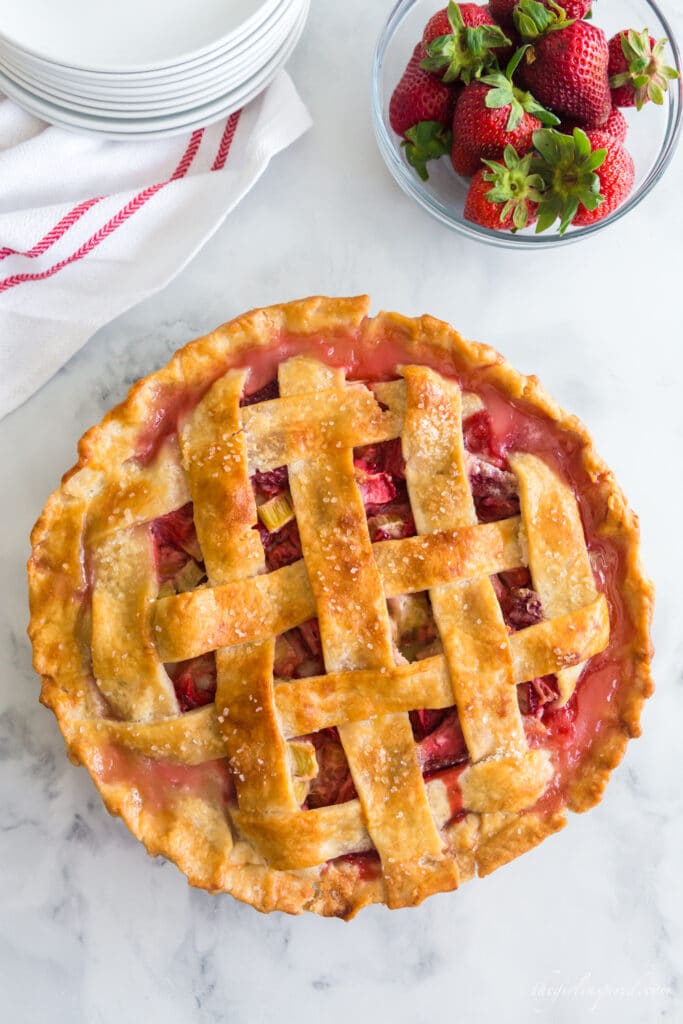 Easy Strawberry Rhubarb Pie - girl. Inspired.