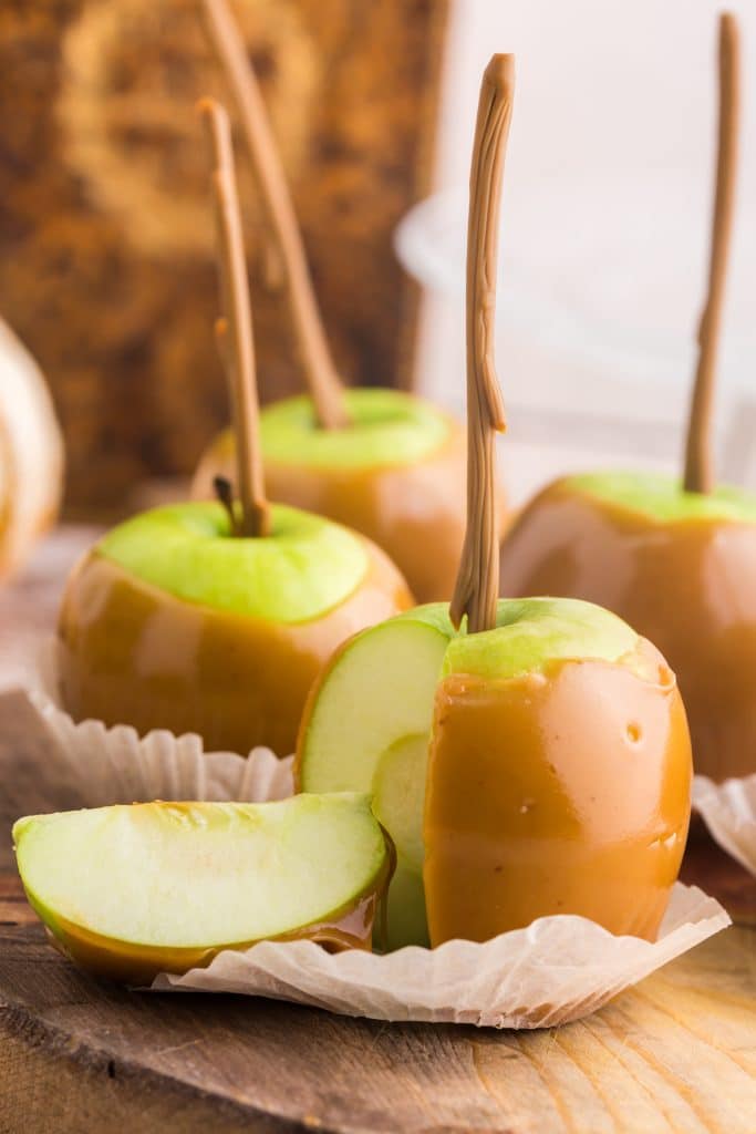 green caramel apples