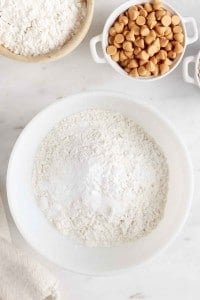 dry ingredients in a bowl for butterscotch cookies