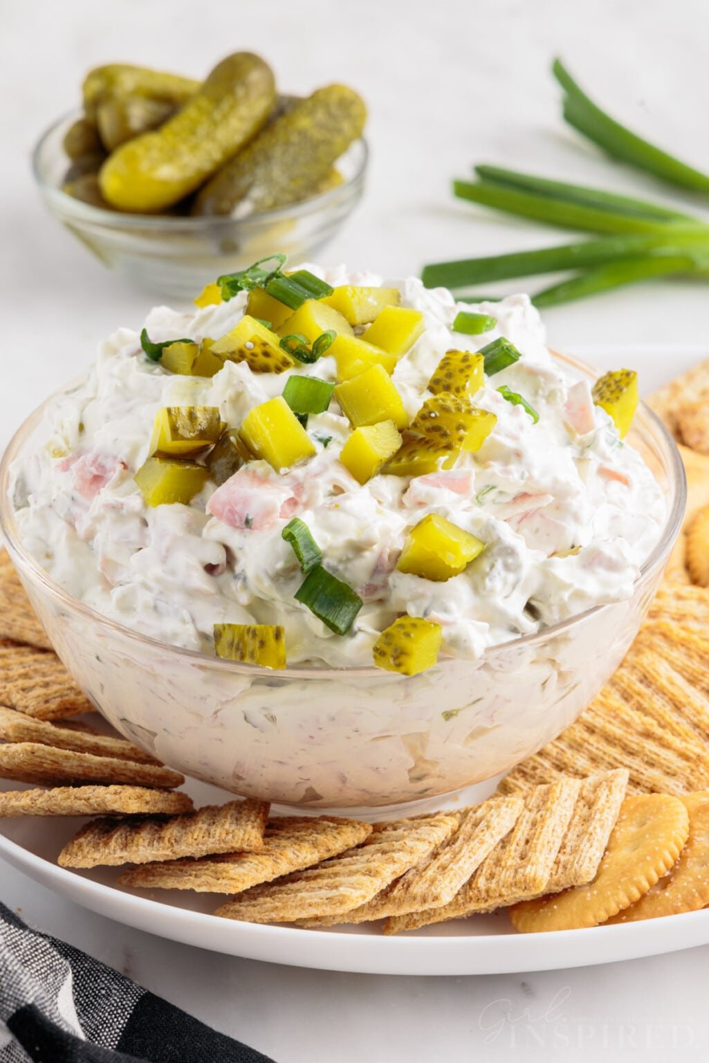 Dill Pickle Dip with Ham girl. Inspired.