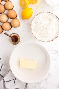 beat butter and sugar together