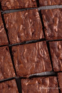 top view of brownies cut into squares