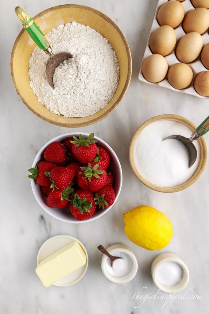 ingredients needed to make homemade strawberry bars