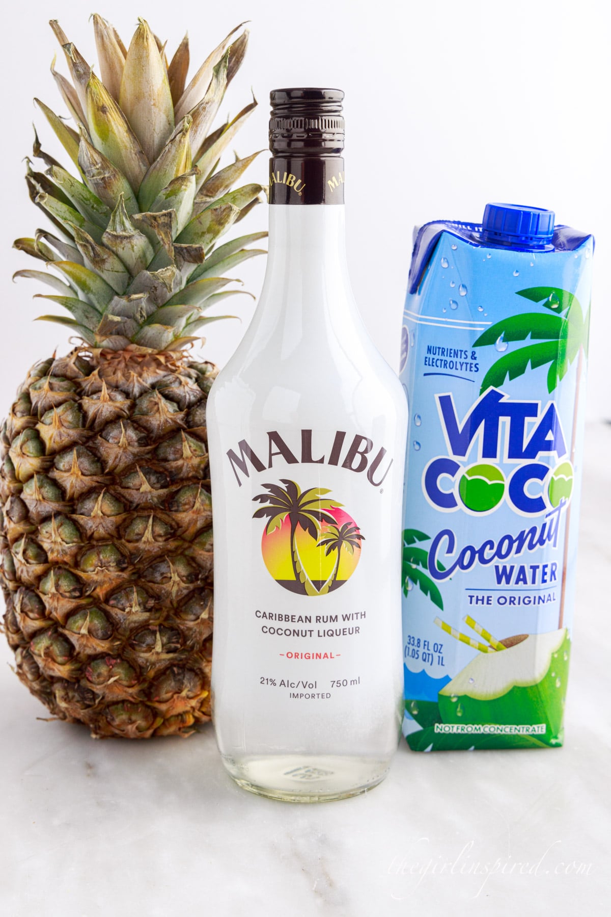 ingredients needed to make Pineapple Spears in Malibu Rum