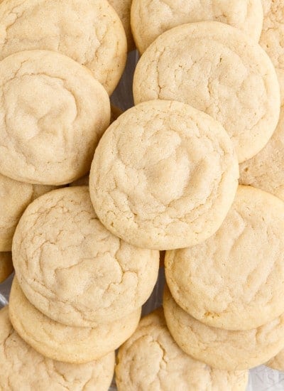 top shot of a batch of the best soft sugar cookies