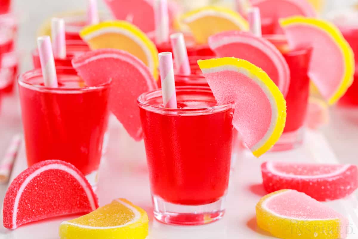 Pink Lemonade Jello Shots - A Beautiful Mess