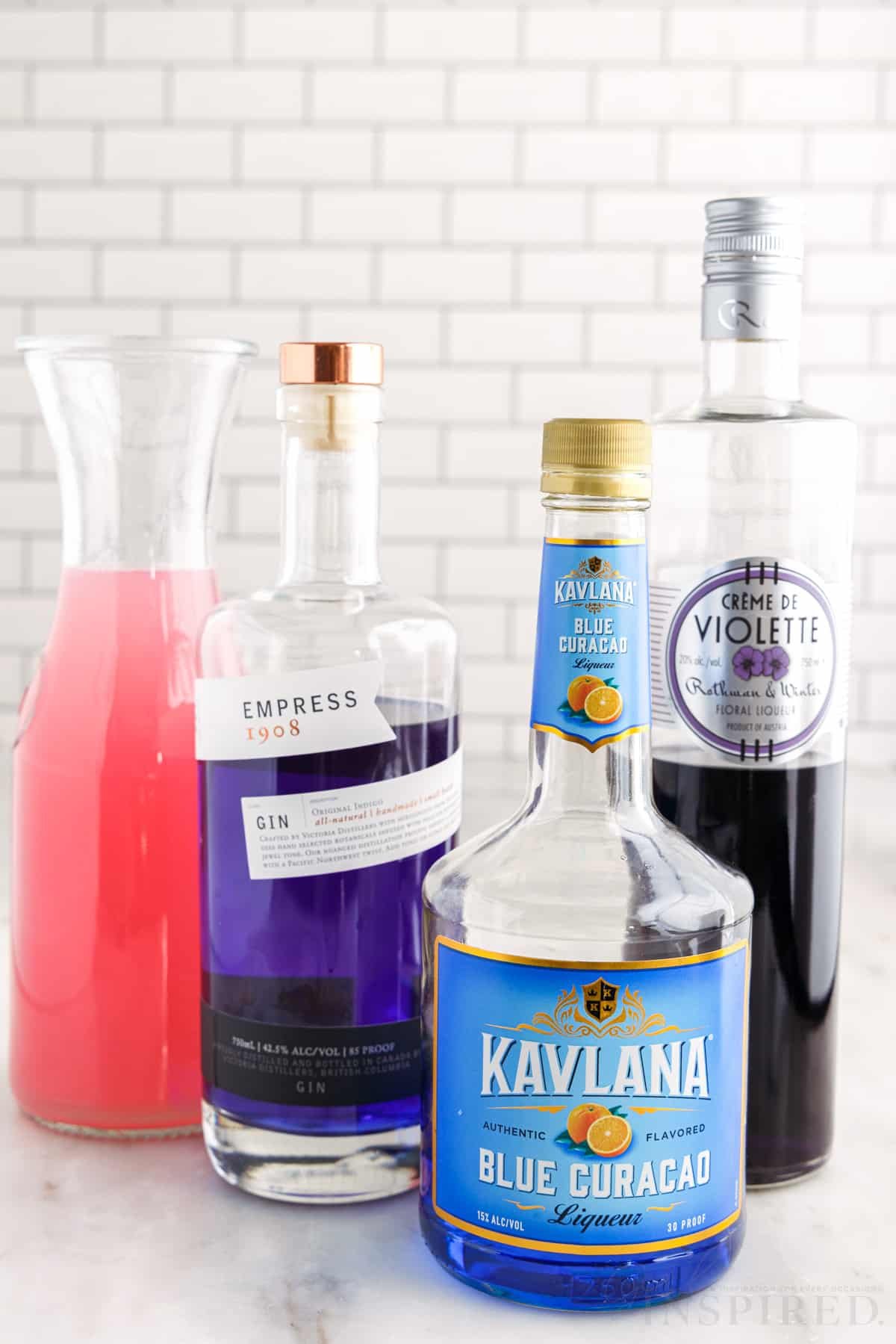 ingredients needed to make empress gin cocktails