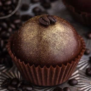 close up of coffee chocolate bomb
