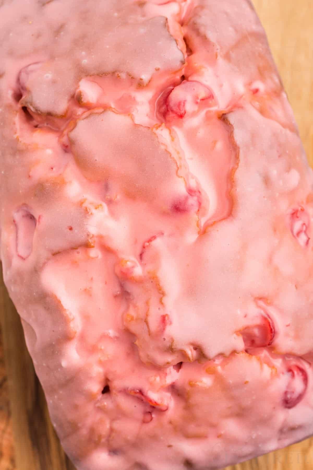 top close up of cherry bread