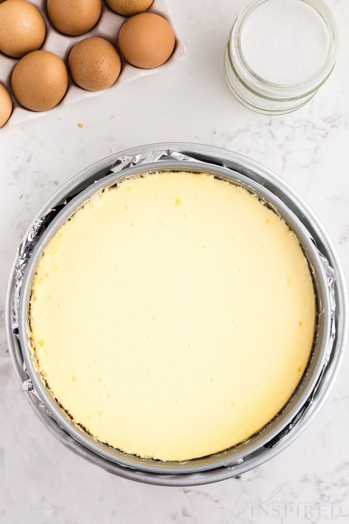 classic cheesecake in spring form pan