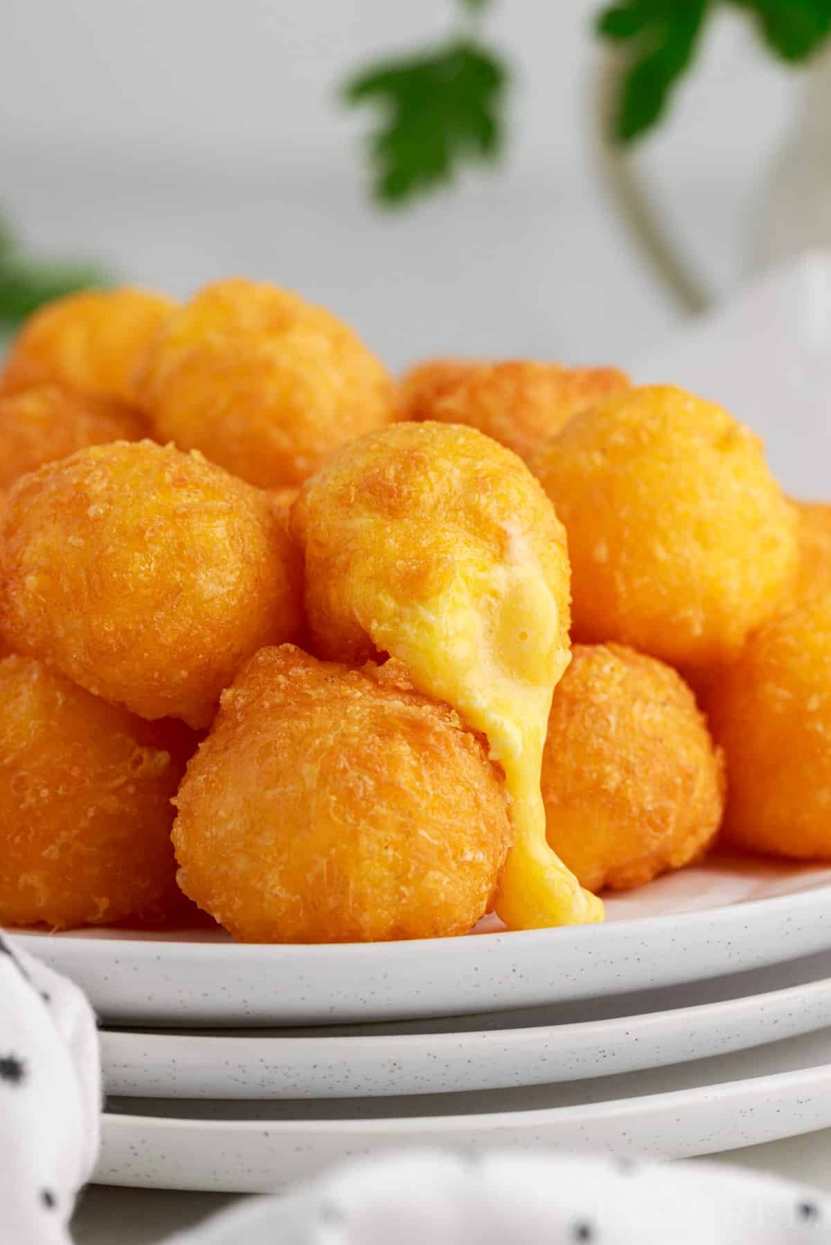 A plate of Fried Cheese Balls.