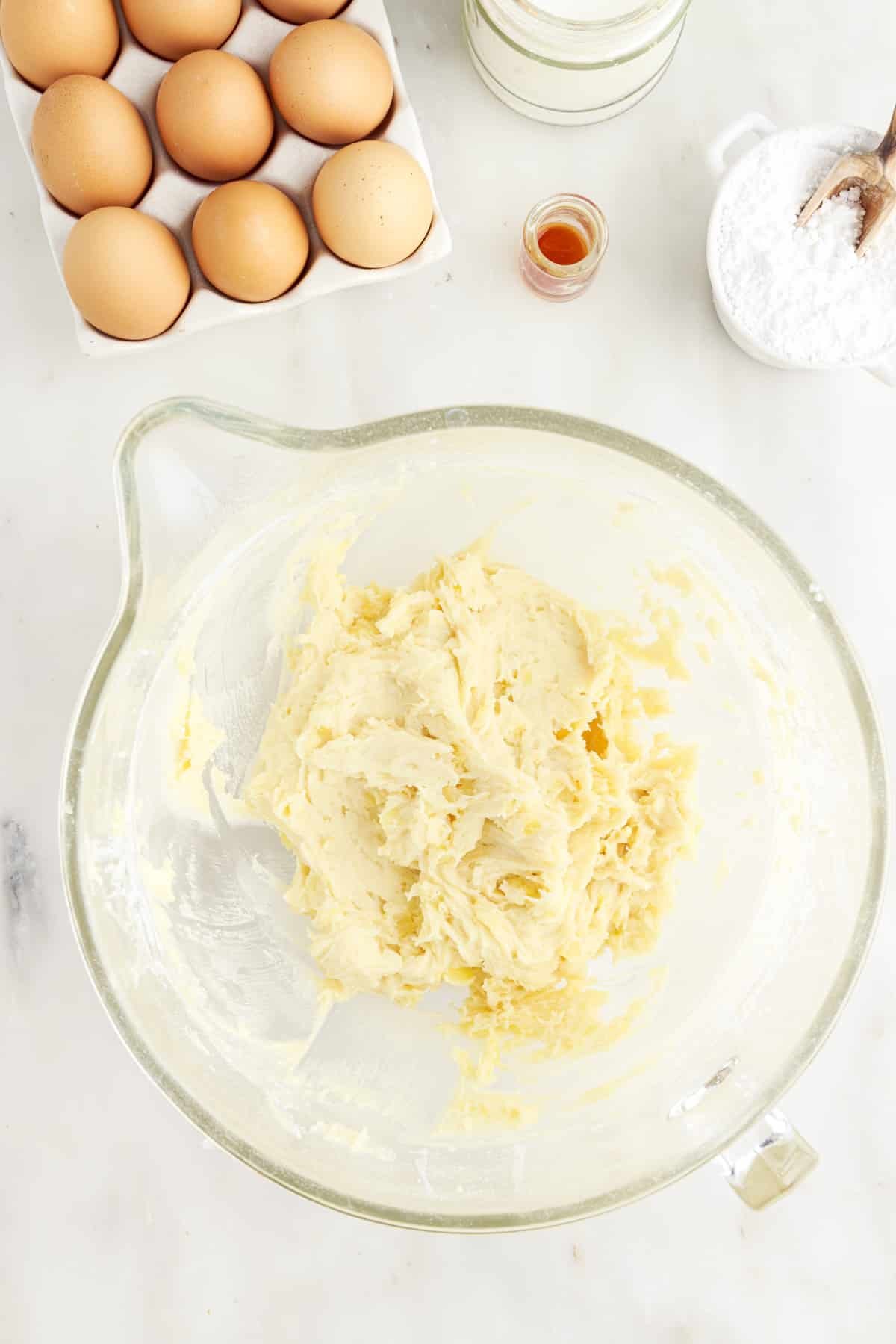 Pineapple Cookie Recipe dough in a mixing bowl.