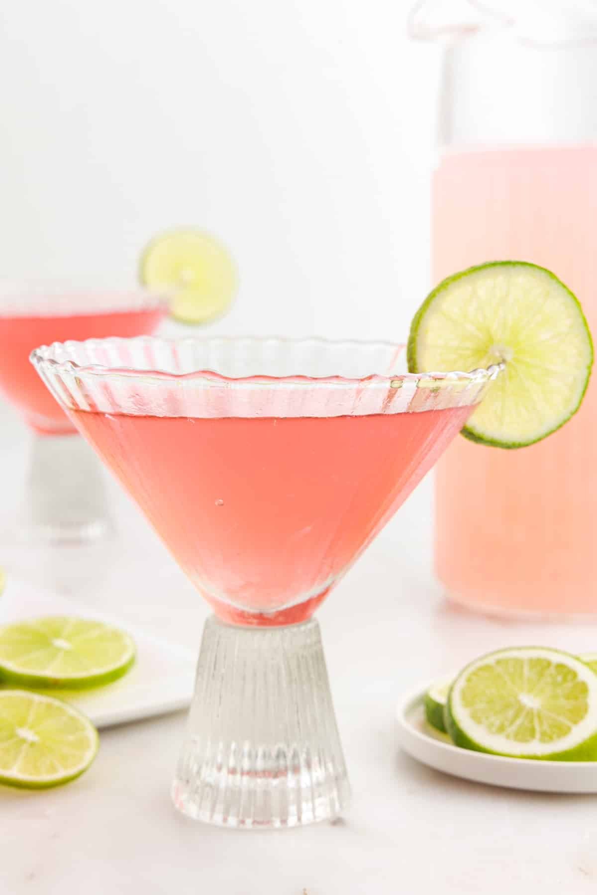 Pink Flamingo Fun and Fruity Martini Glass