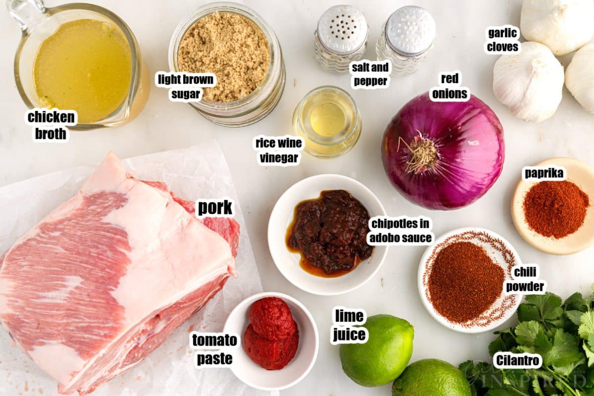 Ingredients needed to make Pork Barbacoa.