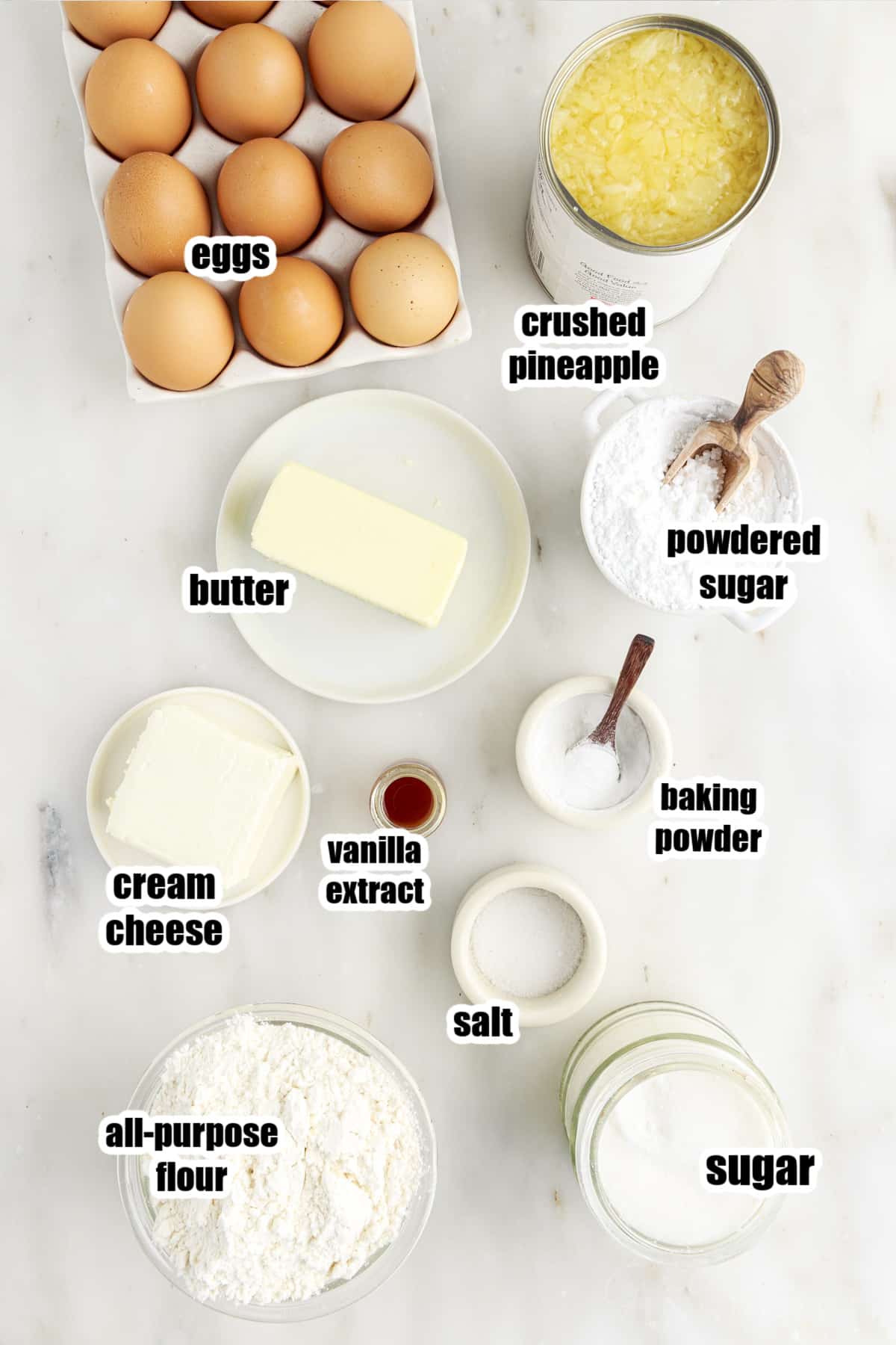 Ingredients needed to make Pineapple Cookie Recipe.