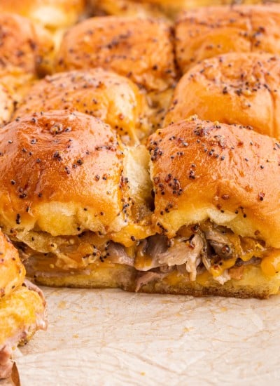 Front close up of Roast Beef Sliders.