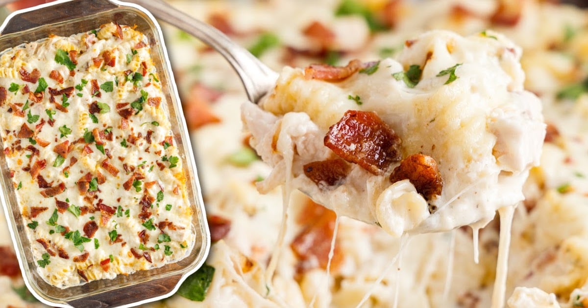 Crock Pot Chicken Bacon Ranch Pizza Casserole - Beyer Eats and Drinks