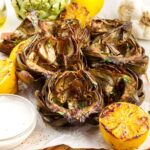 Front view of Grilled Artichokes.