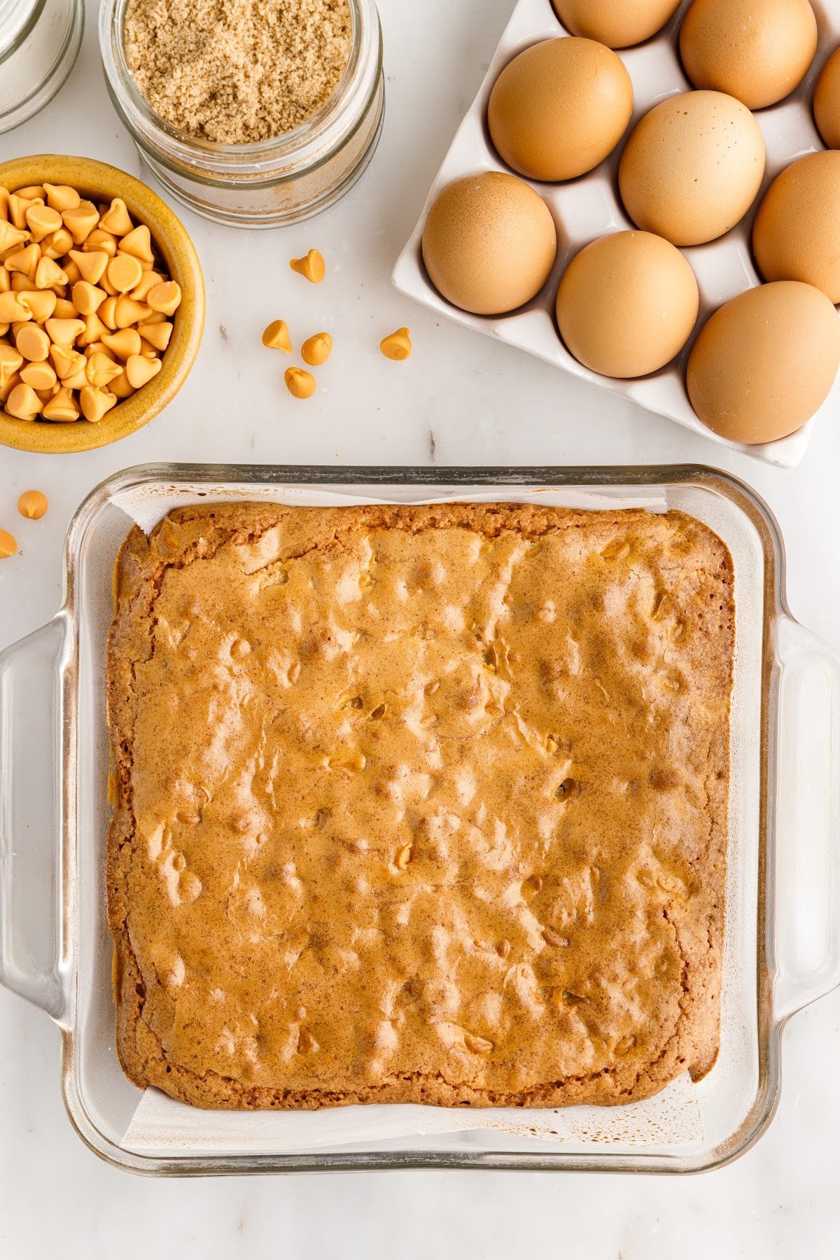 Butterscotch Blondies after being baked.