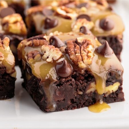 Front close up of Turtle Brownies.