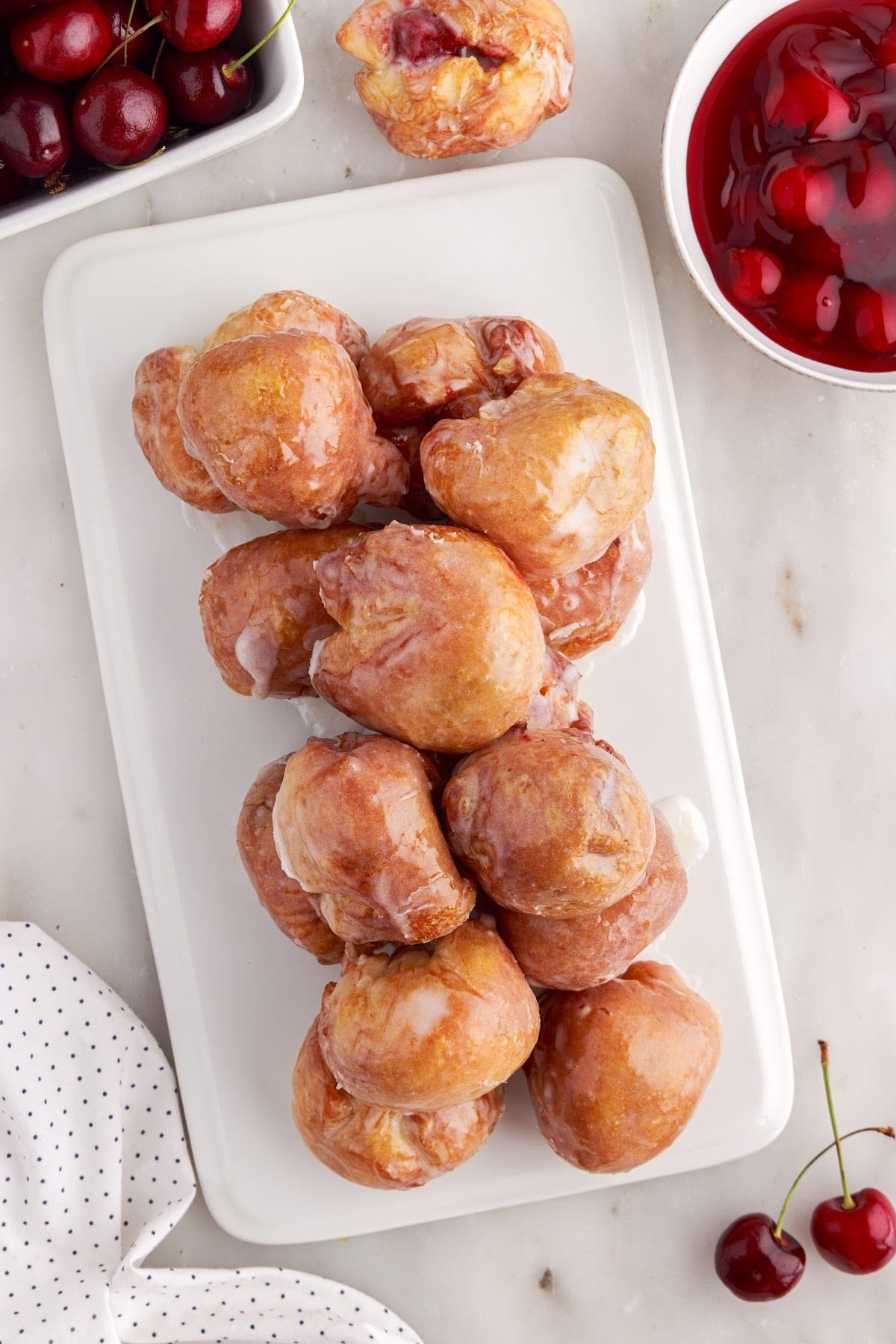 A platter of Cherry Pie Bombs.