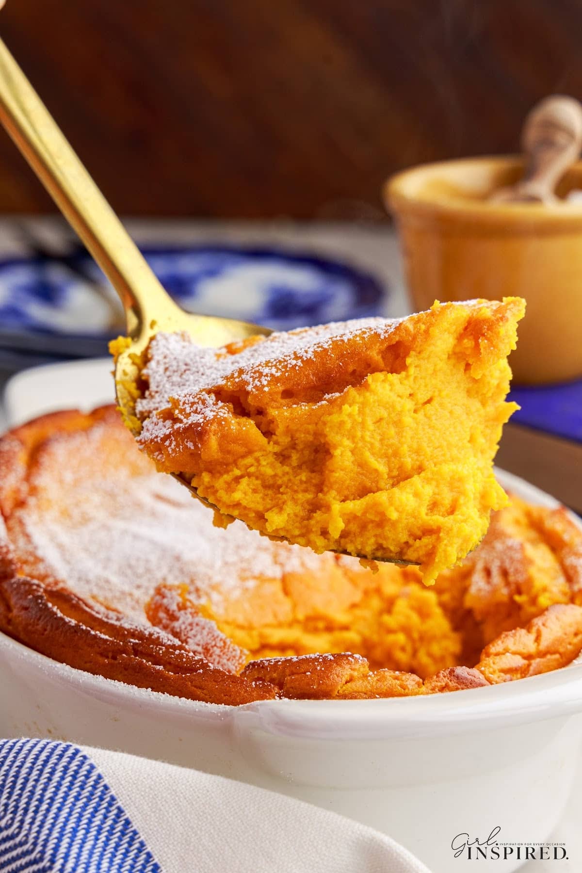 A spoonful of Carrot Souffle.