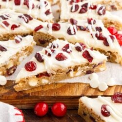 Close up of Starbucks Cranberry Bliss Bars.