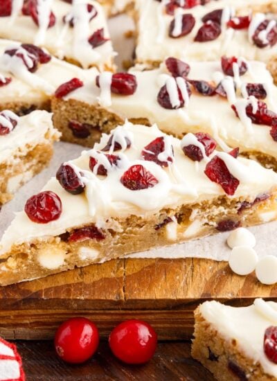 Close up of Starbucks Cranberry Bliss Bars.