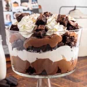 Front view of Brownie Trifle Recipe