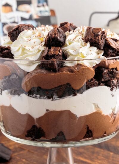 Front view of Brownie Trifle Recipe