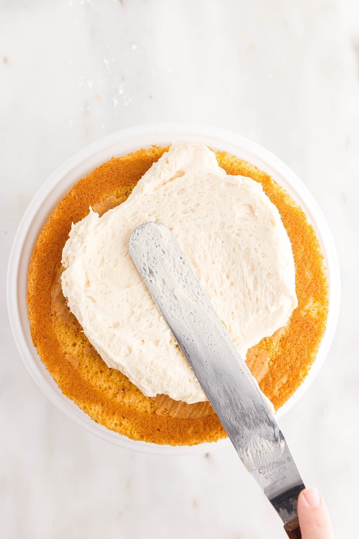 Icing added to the Butterscotch Cake