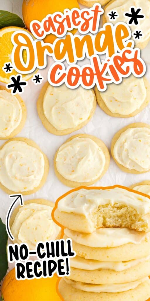 Two images of Orange Cookies with text overlay.