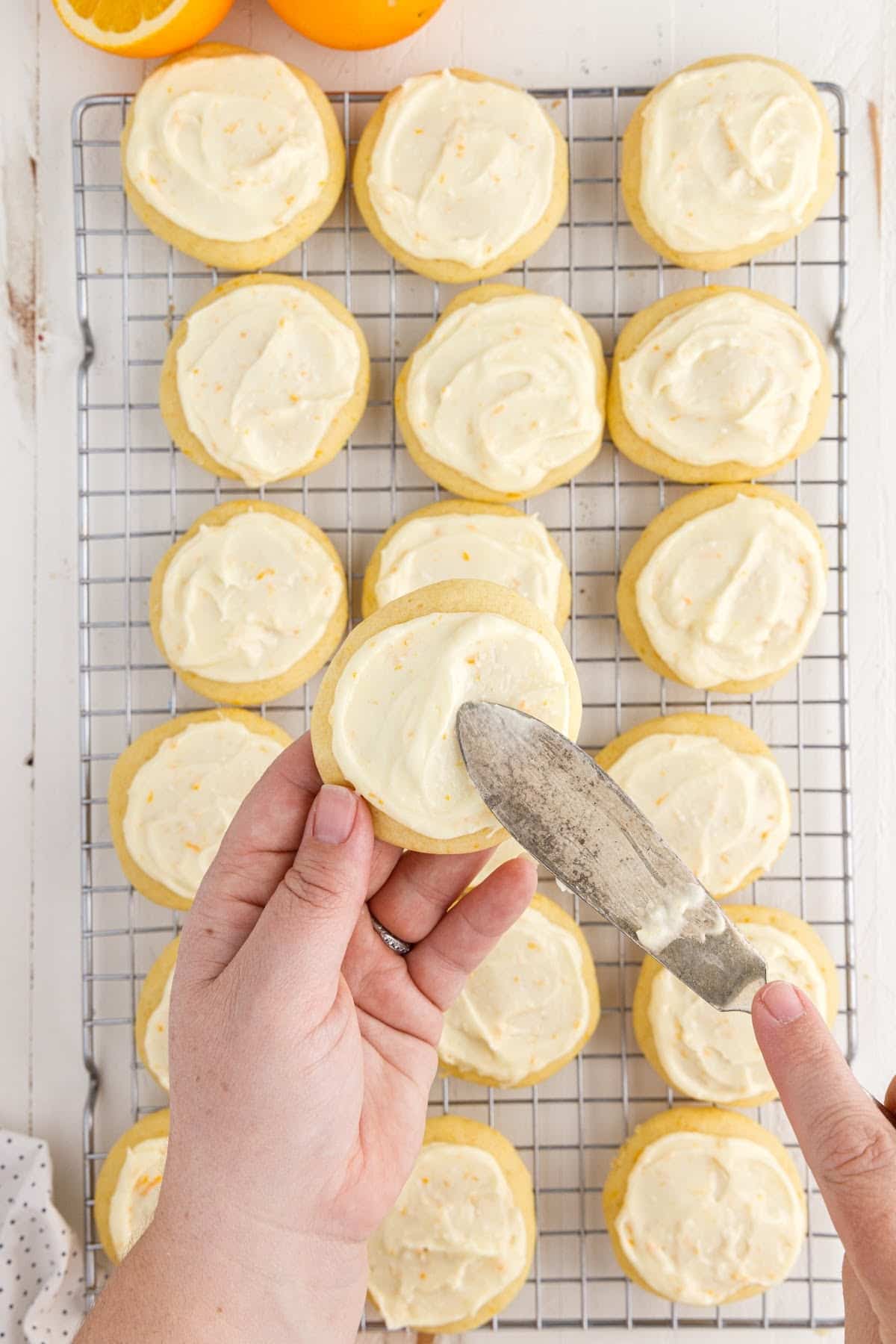 Orange Cookies iced.