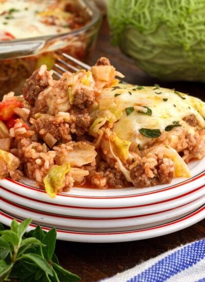 A plate of Cabbage Roll Casserole.