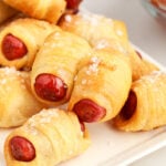 Close up image of Air Fryer Pigs in a Blanket.