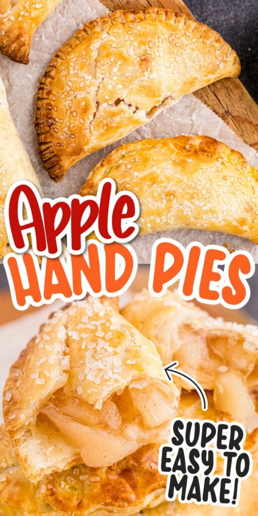 Apple Hand Pies baked with text overlay.