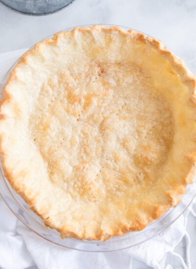 An oil pie crust after pre-baking it.