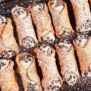 Finished Cannoli's on a platter.