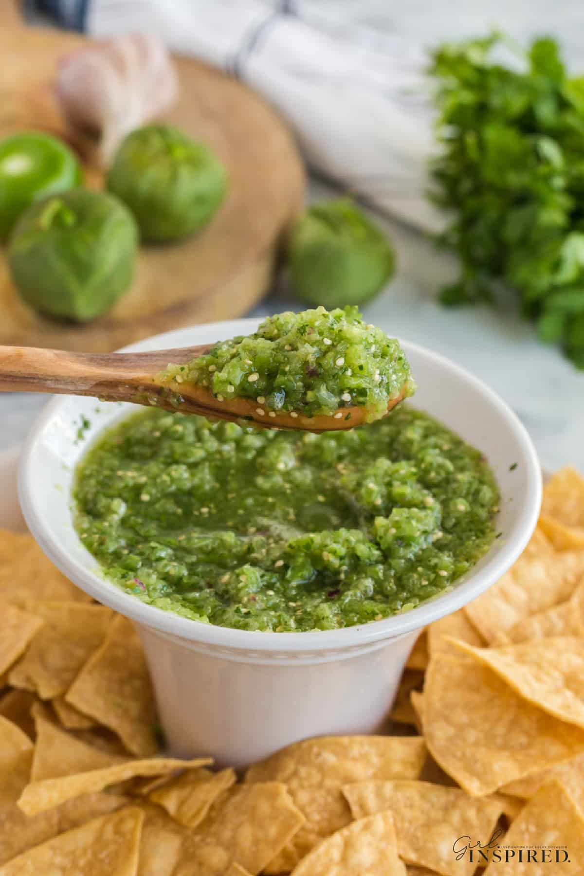 A spoonful of Salsa Verde.