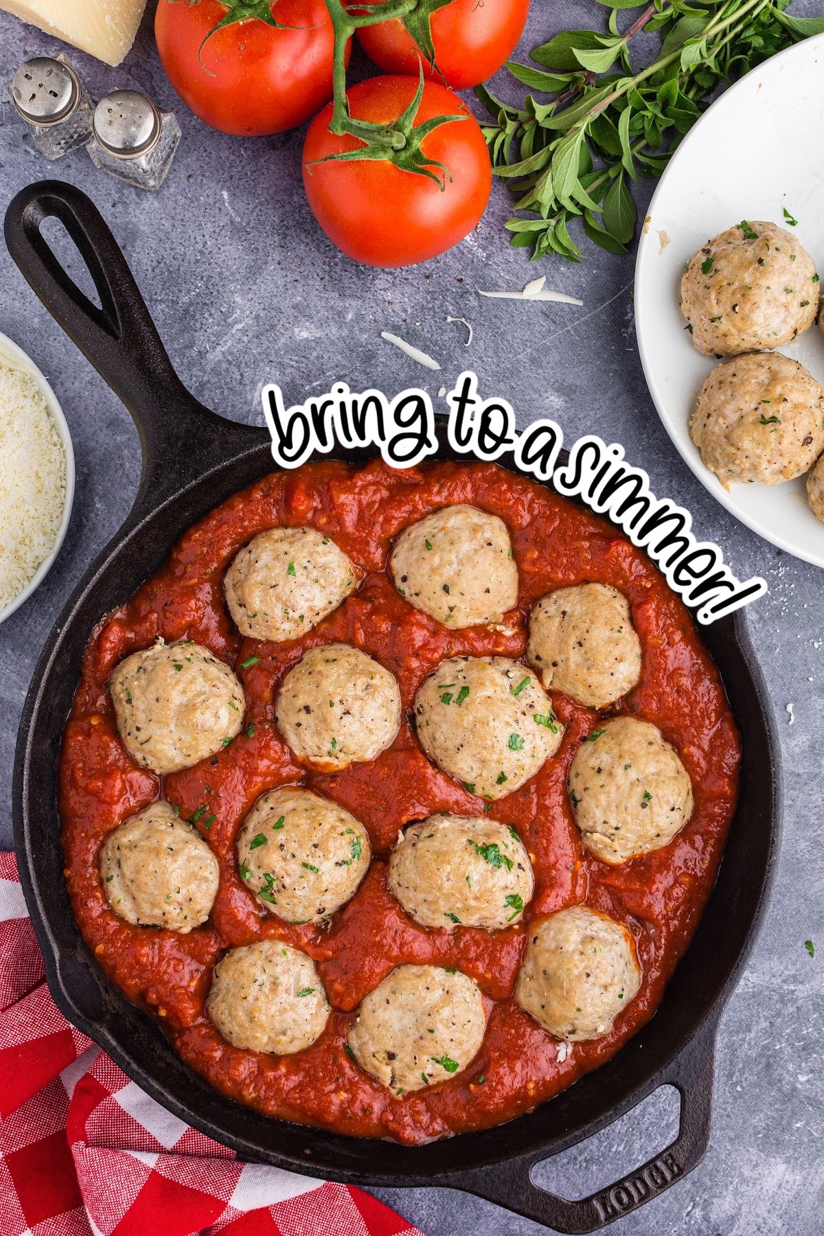 Placed the meatballs into the marinara into the skillet.