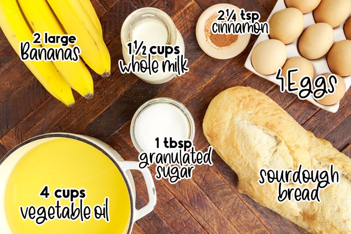 All ingredients layed out on the counter or in small bowls to make this breakfast, with text overlay.