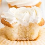 White Cupcakes Recipe with white frosting.