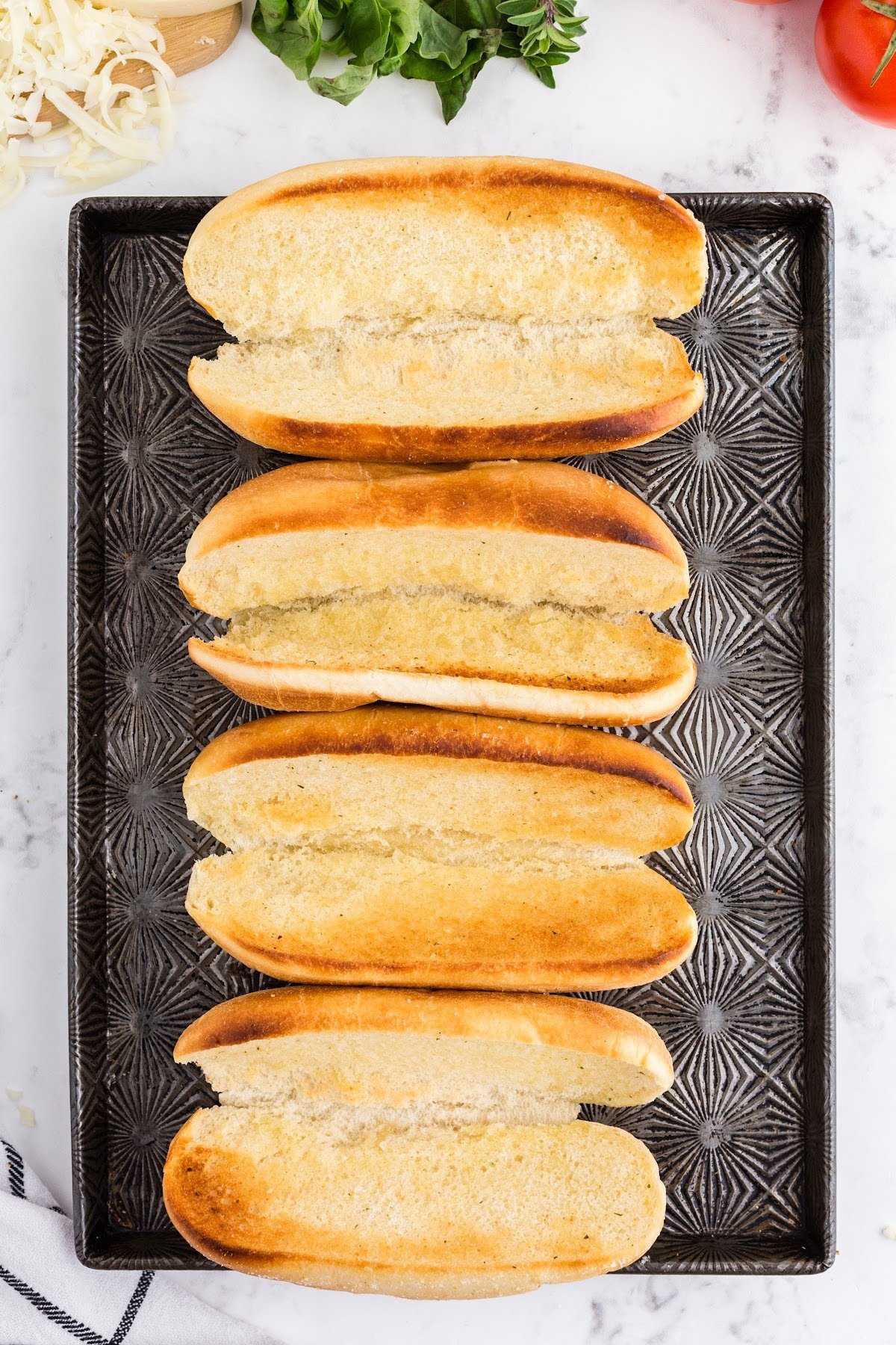 Toasted butter bread.